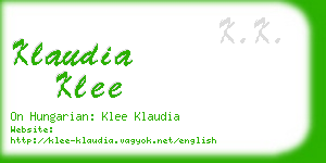 klaudia klee business card